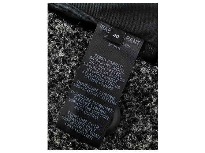 Isabel Marant Jacke Dunkelgrau Wolle und Alpaka Größe 40 Anthrazitgrau - Ansicht 5