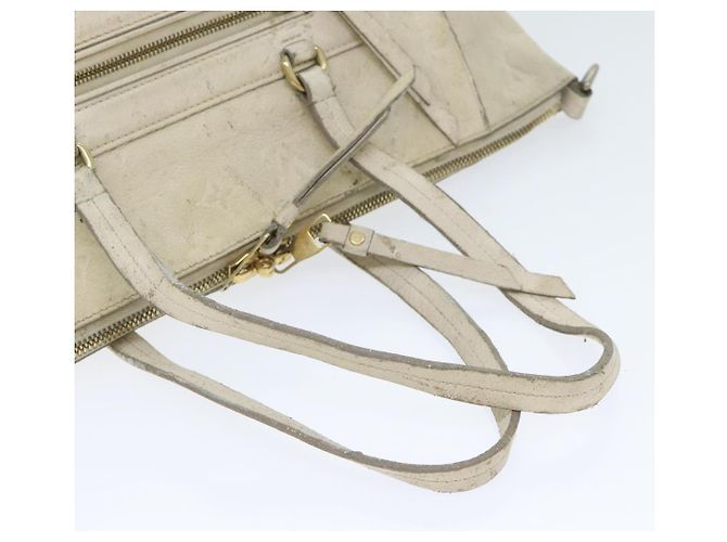 LOUIS VUITTON Borsa Tote Lumineuse PM Monogram Empreinte Neige M93411 Auth 86195 Bianco - vista 7