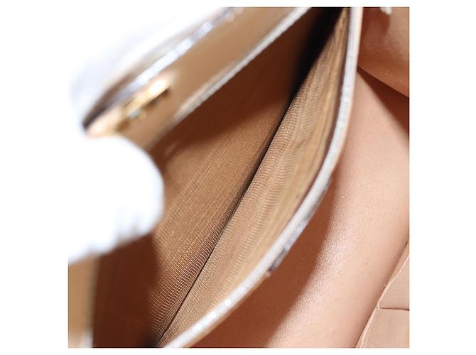 Céline Borsa a mano CELINE in pelle 2 vie crema oro Auth 91296 D'oro Crudo - vista 11