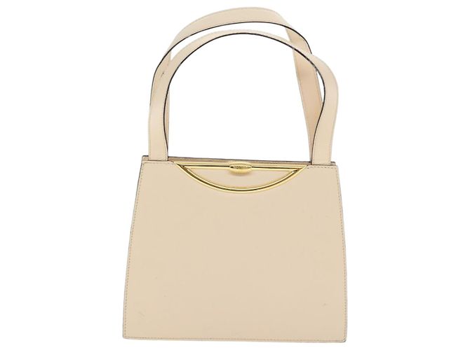 Céline Borsa a mano CELINE in pelle 2 vie crema oro Auth 91296 D'oro Crudo - vista 13