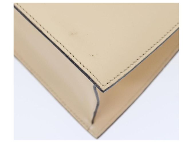 Céline Borsa a mano CELINE in pelle 2 vie crema oro Auth 91296 D'oro Crudo - vista 15