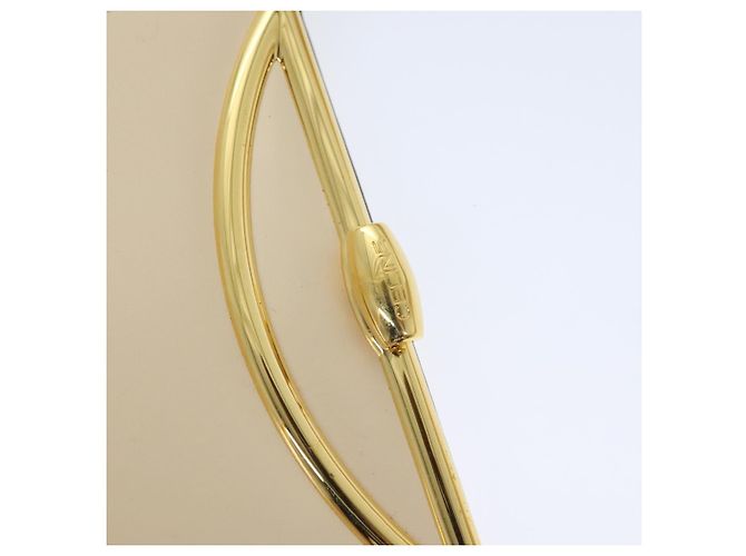 Céline Borsa a mano CELINE in pelle 2 vie crema oro Auth 91296 D'oro Crudo - vista 17