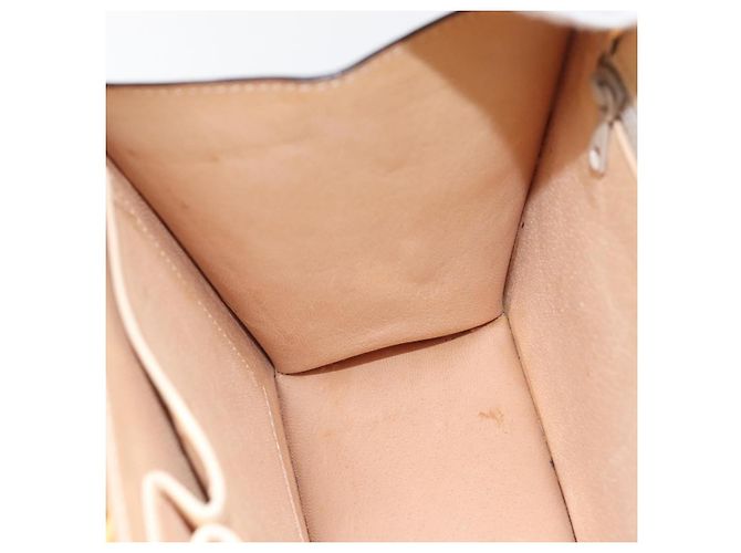 Céline Borsa a mano CELINE in pelle 2 vie crema oro Auth 91296 D'oro Crudo - vista 19