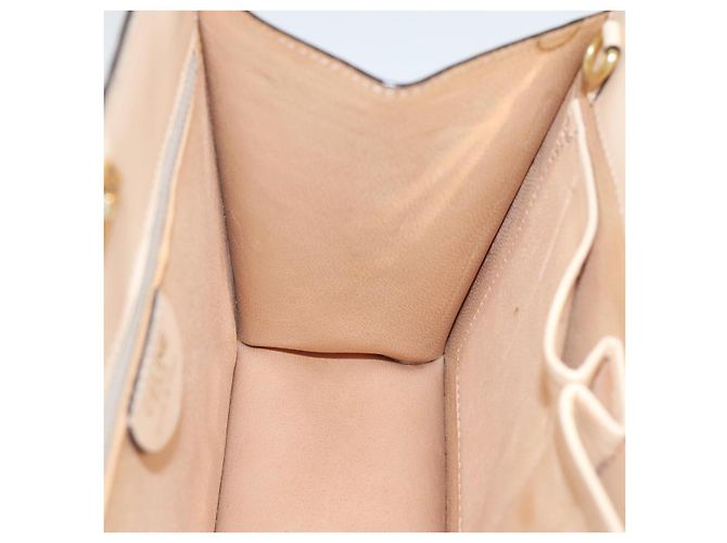 Céline Borsa a mano CELINE in pelle 2 vie crema oro Auth 91296 D'oro Crudo - vista 20