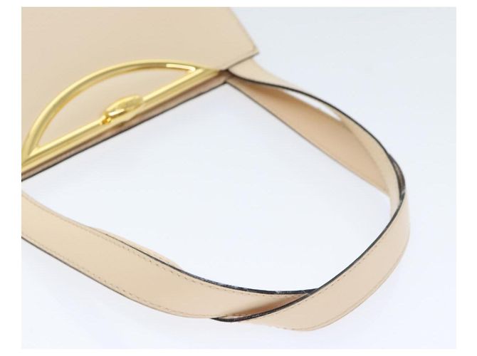 Céline Borsa a mano CELINE in pelle 2 vie crema oro Auth 91296 D'oro Crudo - vista 7