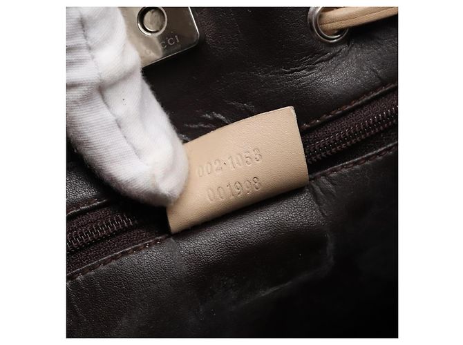 GUCCI GG Canvas Tote Bag Beige Silber 002 1053 Auth 90509 - Ansicht 12