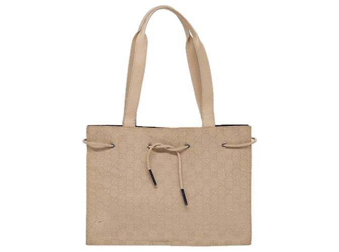 GUCCI GG Canvas Tote Bag Beige Silber 002 1053 Auth 90509 - Ansicht 13
