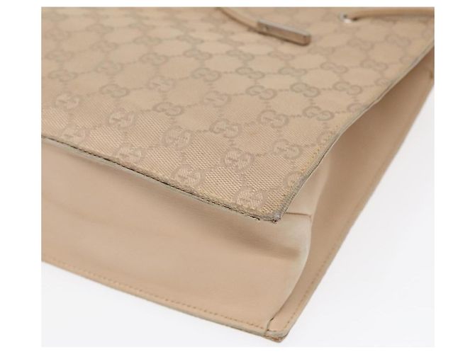 GUCCI GG Canvas Tote Bag Beige Silber 002 1053 Auth 90509 - Ansicht 14