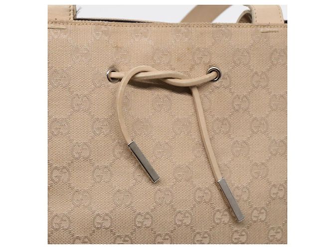 GUCCI GG Canvas Tote Bag Beige Silber 002 1053 Auth 90509 - Ansicht 18