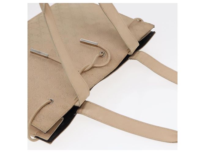 GUCCI GG Canvas Tote Bag Beige Silber 002 1053 Auth 90509 - Ansicht 6