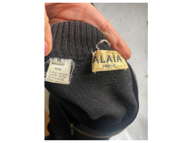 Alaïa Kleid aus Wolle schwarz M - Ansicht 3