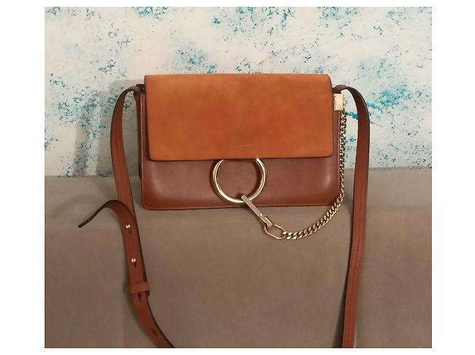 Faye Borsa Chloé Cognac in scamosciato e pelle - vista 2