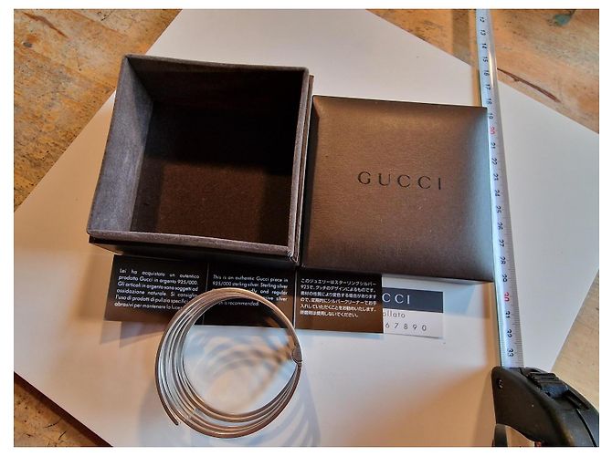 Bracciale rigido con cerniera Gucci in argento - vista 11