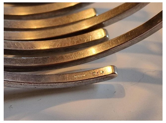 Bracciale rigido con cerniera Gucci in argento - vista 8