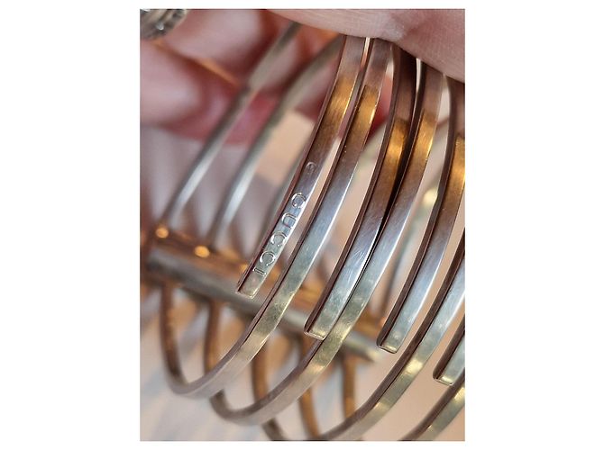 Bracciale rigido con cerniera Gucci in argento - vista 9