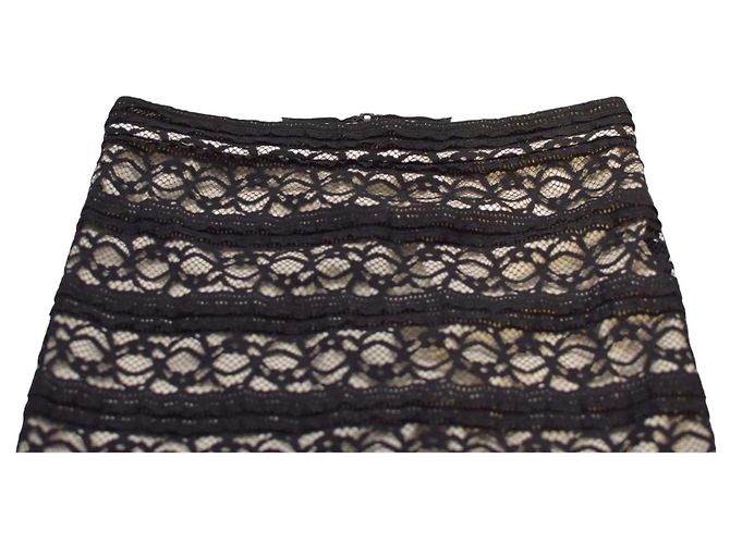 Falda larga de encaje negro transparente Alice + Olivia - vista 4