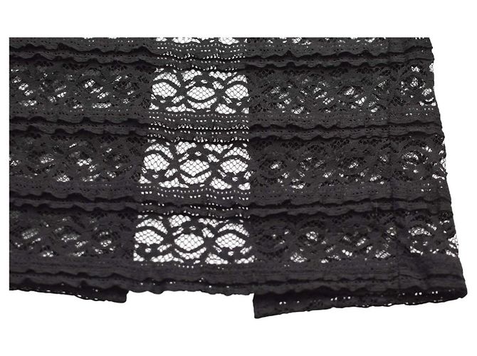 Falda larga de encaje negro transparente Alice + Olivia - vista 6