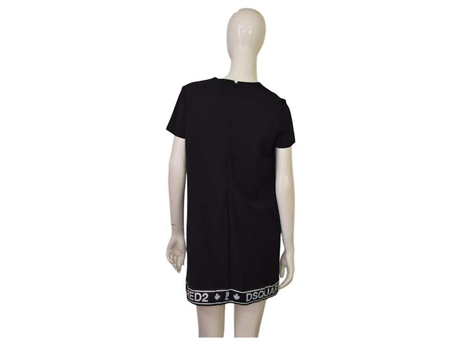 Abito mini nero con logo Dsquared2 - vista 2