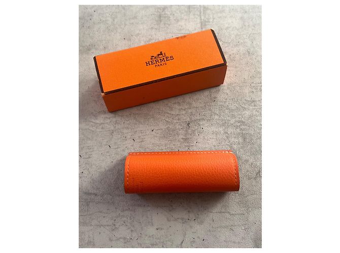 Lippenstiftetui aus orangefarbenem Mysore-Leder Hermès - Ansicht 3