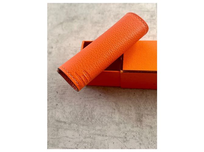 Lippenstiftetui aus orangefarbenem Mysore-Leder Hermès - Ansicht 4