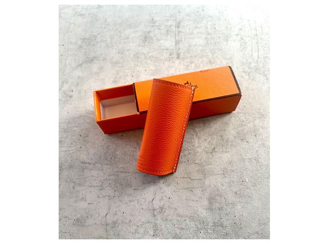 Lippenstiftetui aus orangefarbenem Mysore-Leder Hermès - Ansicht 5