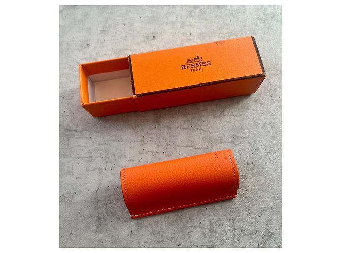 Lippenstiftetui aus orangefarbenem Mysore-Leder Hermès - Ansicht 6