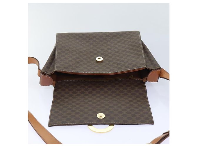 Céline Bolsa de ombro em lona Macadam CELINE em couro PVC marrom Auth 89824 - vista 10