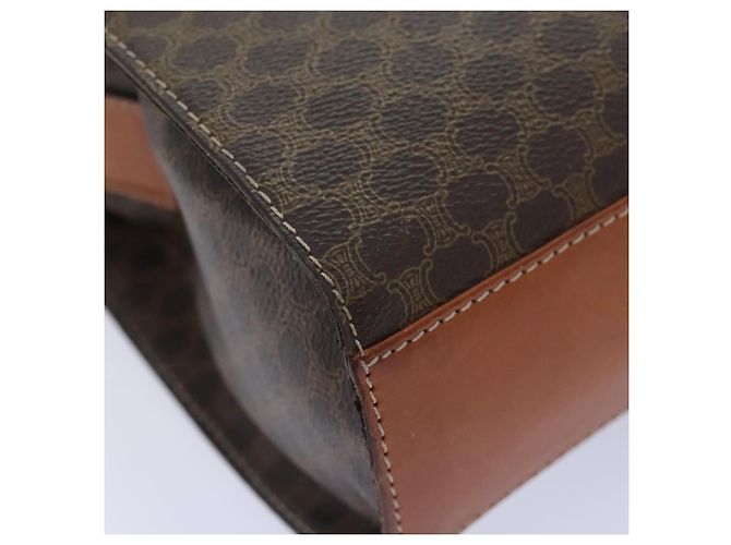 Céline Bolsa de ombro em lona Macadam CELINE em couro PVC marrom Auth 89824 - vista 15