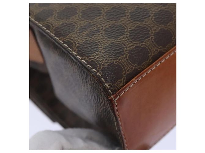 Céline Bolsa de ombro em lona Macadam CELINE em couro PVC marrom Auth 89824 - vista 16