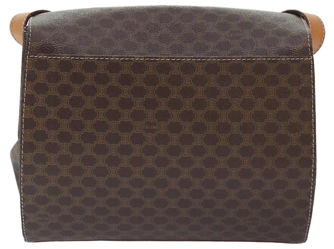 Céline Bolsa de ombro em lona Macadam CELINE em couro PVC marrom Auth 89824 - vista 2