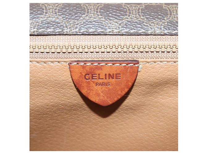 Céline Bolsa de ombro em lona Macadam CELINE em couro PVC marrom Auth 89824 - vista 20