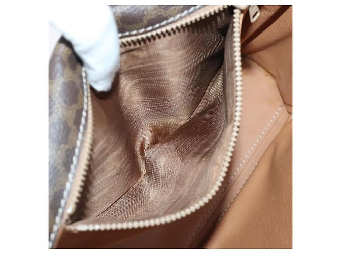 Céline Bolsa de ombro em lona Macadam CELINE em couro PVC marrom Auth 89824 - vista 24