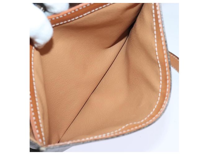 Céline Bolsa de ombro em lona Macadam CELINE em couro PVC marrom Auth 89824 - vista 25