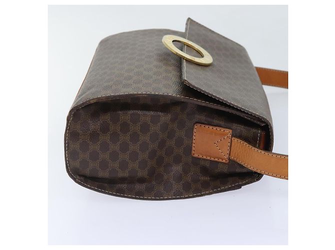 Céline Bolsa de ombro em lona Macadam CELINE em couro PVC marrom Auth 89824 - vista 3