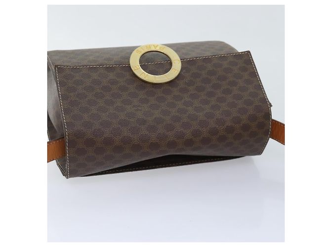 Céline Bolsa de ombro em lona Macadam CELINE em couro PVC marrom Auth 89824 - vista 6
