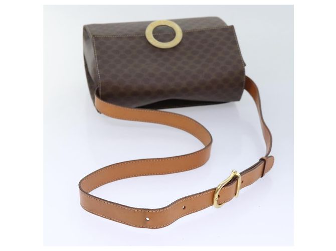 Céline Bolsa de ombro em lona Macadam CELINE em couro PVC marrom Auth 89824 - vista 7