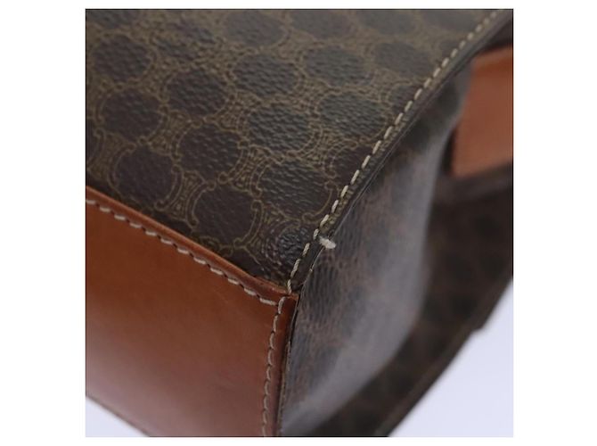 Céline Bolsa de ombro em lona Macadam CELINE em couro PVC marrom Auth 89824 - vista 9