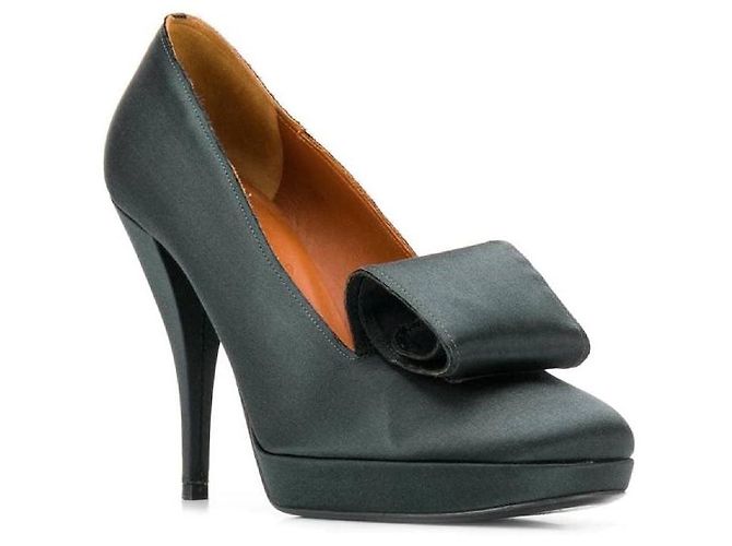 Décolleté in satin nero Lanvin - Anni 2000 - vista 2