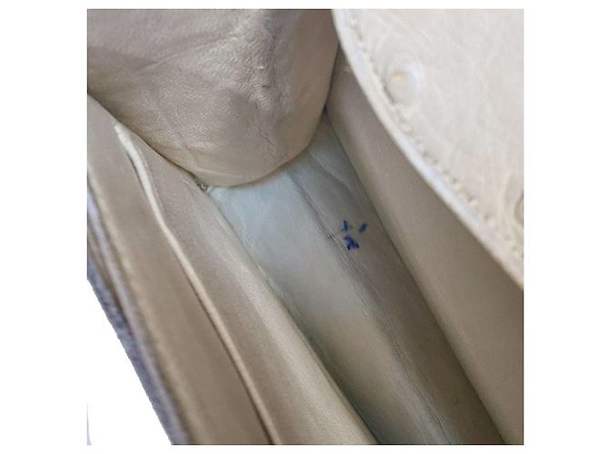 Borsa a mano in pelle di struzzo avorio Hermès Crudo - vista 8