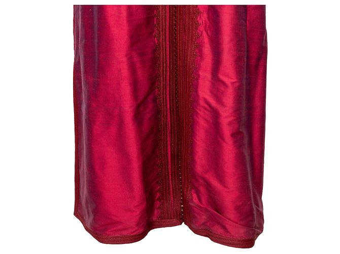 Autre Marque Giacca Lunga Ricamata Collection Privée Rosso - vista 11