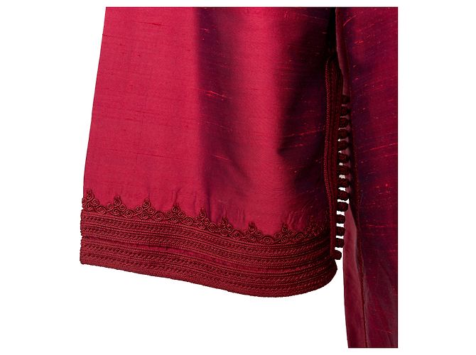Autre Marque Giacca Lunga Ricamata Collection Privée Rosso - vista 13
