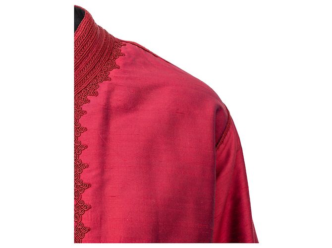 Autre Marque Giacca Lunga Ricamata Collection Privée Rosso - vista 7