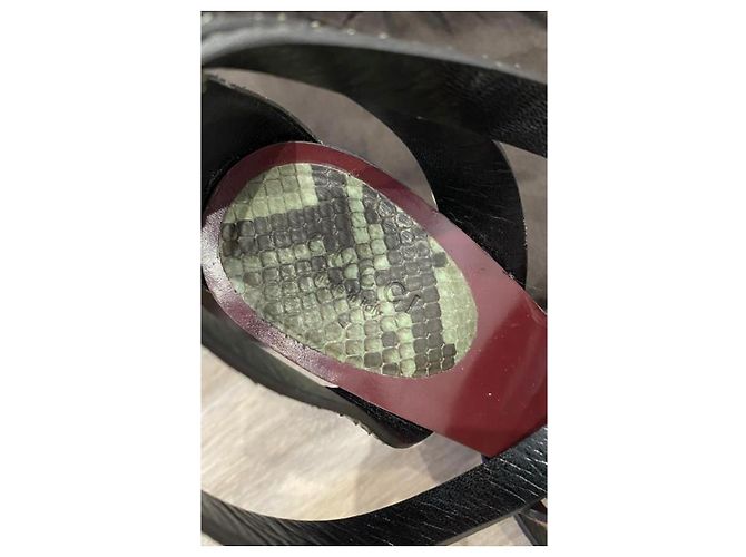 Marmont Sandali in pelle di serpente Gucci Rosso - vista 5
