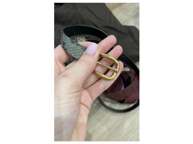 Marmont Sandali in pelle di serpente Gucci Rosso - vista 8