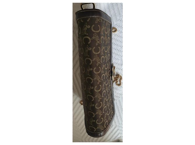 Céline Vintage Umhängetasche Braun Golden - Ansicht 14