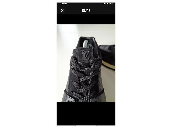 Louis Vuitton Run away Sneaker aus schwarzem Leder - Ansicht 11
