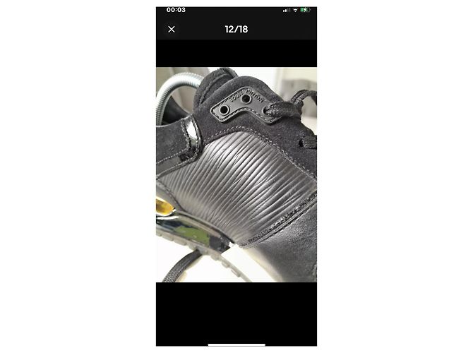 Louis Vuitton Run away Sneaker aus schwarzem Leder - Ansicht 13
