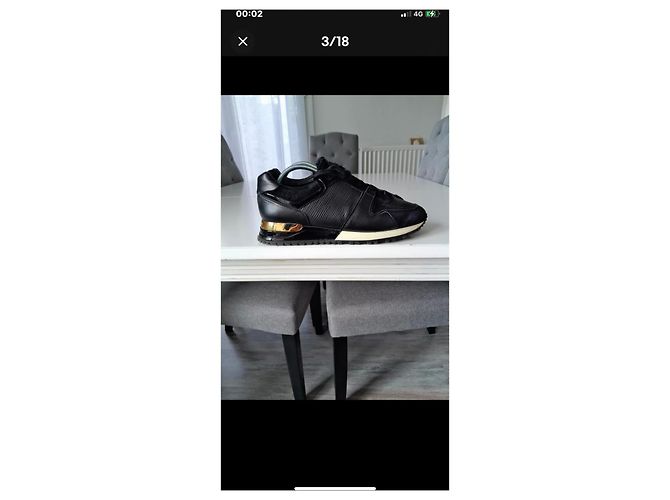 Louis Vuitton Run away Sneaker aus schwarzem Leder - Ansicht 4