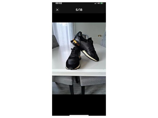 Louis Vuitton Run away Sneaker aus schwarzem Leder - Ansicht 6