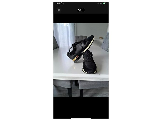 Louis Vuitton Run away Sneaker aus schwarzem Leder - Ansicht 7